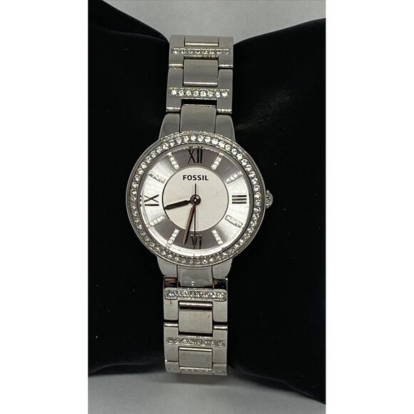 Fossil ES3741 Womens Stainless Steel Analog Silver Dial Quartz Wrist Watch CM500 - Picture 1 of 12